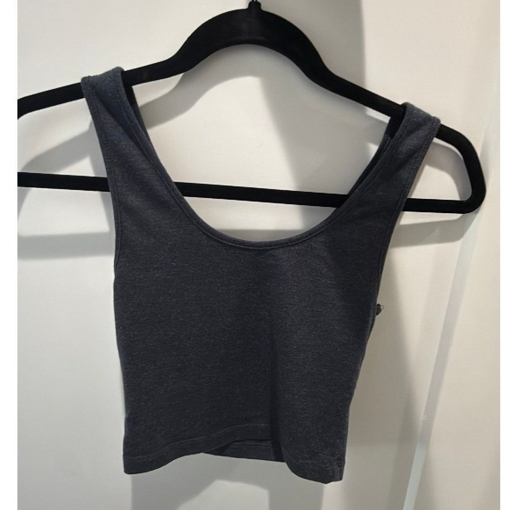 Zenana Outfitters Gray Cropped‎ Tank Top Women's Small Soft Stretch Basic